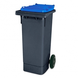 80 Liter MGB, Müllbehälter in grau mit blauem Deckel