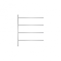 Aluminium-Anbauregal mit 4 geschlossenen Regalböden, Stecksystem, BxTxH 1475x600x1800 mm, Nutztiefe 540 mm