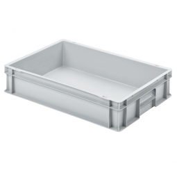 Euro-Geschirrkasten mit 2 Griffleisten, PP, LxBxH 600x400x120 mm, 24 Liter, grau