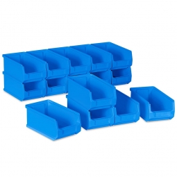 Sichtboxen-Set PROFI, 15x LB 5, blau, Inhalt 0,8 Liter, LxBxH 175x100x75 mm, innen 145x85x65 mm