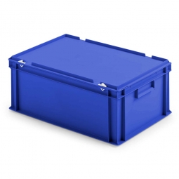 Euro-Deckelbehälter aus PP, LxBxH 600x400x230 mm, blau