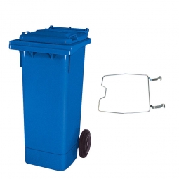 Müllbehälter, 80 Liter, blau, mit Klemmring