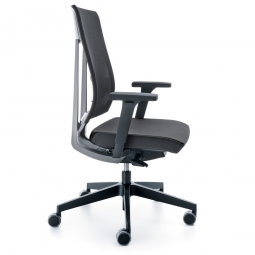Bürodrehstuhl "XENON", Farbe schwarz/grau, Netzrücken, Synchronmechanik mit Sitztiefenverstellung