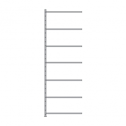Fachboden-Anbauregal Economy mit 7 Böden, Stecksystem, BxTxH 1006x335x3000 mm, Tragkraft 70 kg/Boden, kunststoffbeschichtet