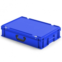Euro-Koffer aus PP mit Tragegriff, LxBxH 600x400x130 mm, blau