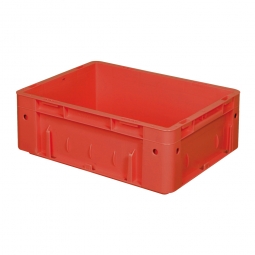 Schwerlastbehälter, geschlossen, PP, LxBxH 400x300x120 mm, 9 Liter, 2 Griffleisten, rot