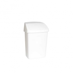 Schwingdeckel-Abfallbehälter, 10 L, weiß