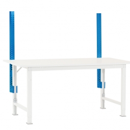 Seitenholme für Pack- und Beistelltisch, lichtblau, Länge 1200 mm, Profilstahl 60x55 mm, VE = 2 Stück