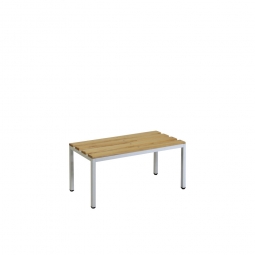 Sitzbank, BxTxH 800x400x400 mm, Gestell RAL 7035 lichtgrau, Sitzfläche aus Naturholz Sitzbank, BxTxH 800x400x400 mm, Gestell RAL 7035 lichtgrau, Sitzfläche aus Naturholz