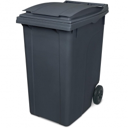 Müllbehälter, 360 Liter, grau, BxTxH 620x860x1090 mm, Polyethylen (PE-HD)