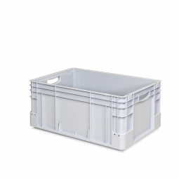 Schwerlastbehälter, geschlossen, LxBxH 600x400x270 mm, 54 Liter, 2 Durchfassgriffe, grau
