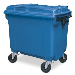 Müllcontainer, 660 Liter, nach EN 840-6, blau, BxTxH 1265x775x1165 mm, Polyethylen (PE-HD)