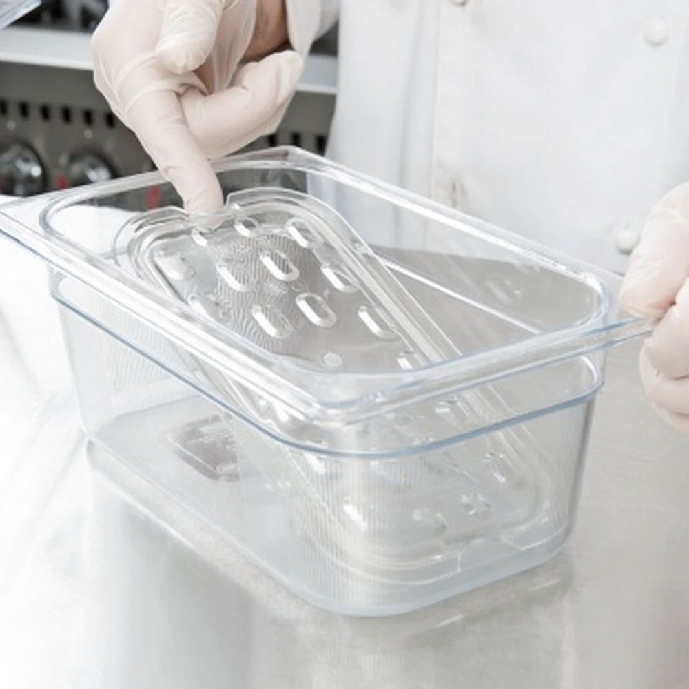 Abtropfsieb für Schale GN1/3, LxBxH 325x176x20 mm, Polycarbonat