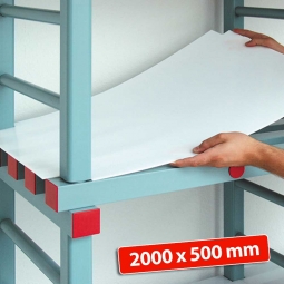 Kunststoff-Einlegeboden, BxT 2000x500 mm, Stärke: 2 mm, Farbe: weiß