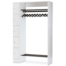 Schließfachgarderobe mit 5 Fächern, BxTxH 740x480x1950 mm, lichtgrau Schließfachgarderobe mit 5 Fächern, BxTxH 740x480x1950 mm, lichtgrau