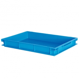 Untersetzbehälter / Schlittenkästen, PP, LxBxH 600x400x75 mm, 2 Griffleisten, 13 Liter, blau