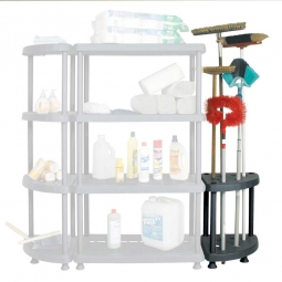 Kunststoffeckregal mit 2 Böden, Stecksystem, BxTxH 390x390x520 mm, Tragkraft 30 kg