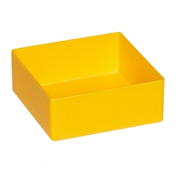 Einsatzkasten für Schubladen, gelb, LxBxH 99x99x40 mm, Polystyrol-Kunststoff (PS)