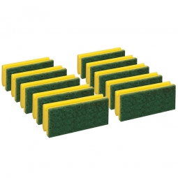 Padschwamm, gelb-grün, LxBxH 150x70x45 mm, Scheuerschwamm, stark scheuernd, Paket = 10 Schwämme