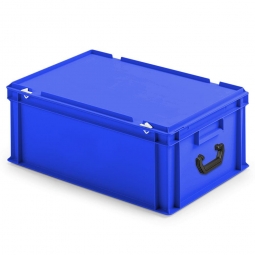 Euro-Koffer aus PP mit 2 Tragegriffen, LxBxH 600x400x230 mm, blau