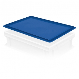 Auflagedeckel für Euro-Stapelbehälter, LxB 400x300 mm, blau, Gewicht 450 g