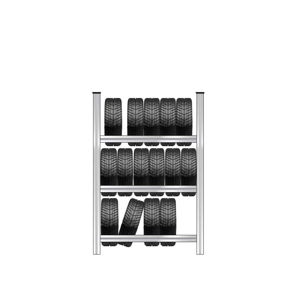 Reifenregal mit 3 Ebenen BxTxH 80x50x160 cm,für Reifen bis Ø 68 cm Stecksystem 