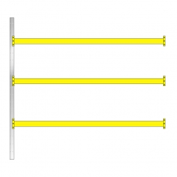 Paletten-Anbauregal mit 3 Paar Tragbalken für 12 Europaletten, Fachlast 3150 kg/Tragbalkenpaar, BxTxH 2785 x 1100 x 3500 mm