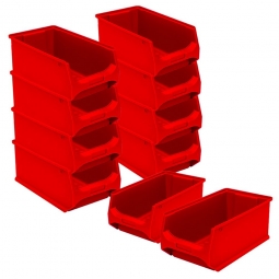 10x Sichtbox PROFI LB3, rot, Inhalt 7,6 L, LxBxH 350x200x150 mm, innen 295x175x140 mm