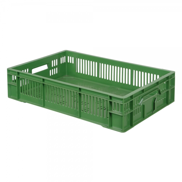 Obststeige / Gemüsekasten, 26 Liter, LxBxH 600x400x140 mm, grün | Obst