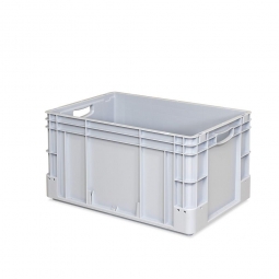 Schwerlastbehälter, geschlossen, LxBxH 600x400x320 mm, 64 Liter, 2 Durchfassgriffe, grau