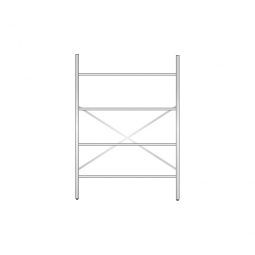 Aluminiumregal mit 4 Gitterböden, Stecksystem, BxTxH 1400x500x2000 mm, Nutztiefe 480 mm