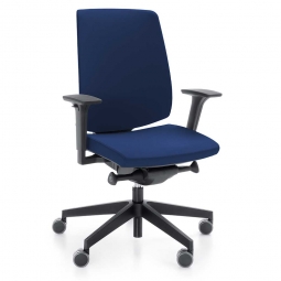 Bürodrehstuhl "Light up" mit Armlehnen, blau, Sitz BxTxH 480 x 440-500 x 450-580 mm, Rückenlehnenhöhe 550 mm