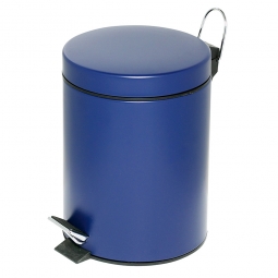 Tret-Abfalleimer, Inhalt 12 Liter, blau, HxØ 395x255 mm, Deckelöffnung mit Pedalmechanik