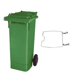 Müllbehälter, 80 Liter, grün, mit Klemmring