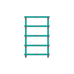 Kunststoffregal mit 5 Lagerebenen, Stecksystem, BxTxH 1200x500x1970 mm, 400 mm lichte Fachhöhe