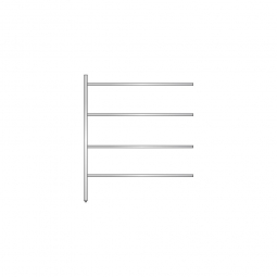 Aluminium-Anbauregal mit 4 geschlossenen Regalböden, Stecksystem, BxTxH 1375x600x1600 mm, Nutztiefe 540 mm