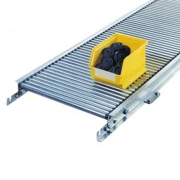 Klein-Rollenbahn, LxB 3000x540 mm, Bahnbreite 500 mm, Achsabstand 50 mm, Tragrollen Ø 30x1,0 mm