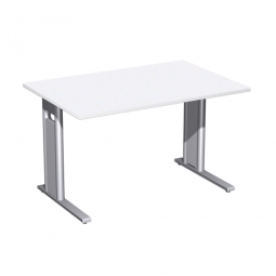 Schreibtisch PREMIUM höhenverstellbar, Rechteck, Weiß/Silber, BxTxH 1200x800x680-820 mm