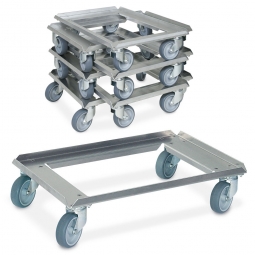Roller-SPARPAKET  VE = 7 Stück, aus Aluminium, für Euro-Stapelbehälter 600x400 mm