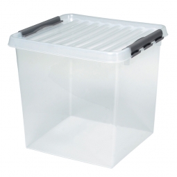 Clipbox mit Deckel, Inhalt 38 Liter, LxBxH 400x400x380 mm, Polypropylen (PP), transparent