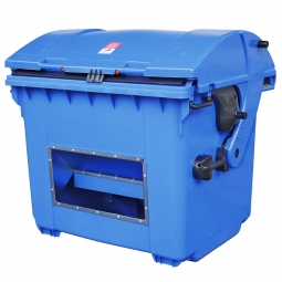 Streugutbehälter mit Entnahmeöffnung, blau, 1100 Liter, BxTxH 1365x1060x1450 mm