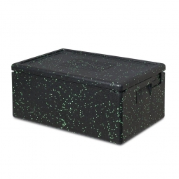Thermobox GN1/1 mit Deckel, LxBxH 600x400x280 mm, 39 Liter, anthrazit/grün gesprenkelt