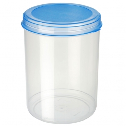 Lebensmitteldose, 5 Liter, ØxH 180x250 mm, Dose glasklar, Deckel blau