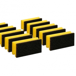 Padschwamm, gelb-schwarz, LxBxH 150x70x45 mm, Spezialreiniger mit sehr starkem Vlies, Paket = 10 Schwämme