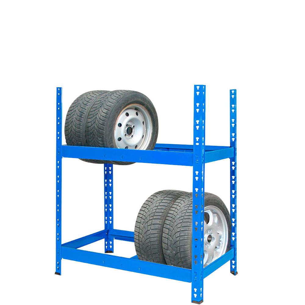Reifen-Steckregal, 2 Regalebenen, Stecksystem, BxTxH 1100x500x1200 mm,  geeignet für Reifen bis Ø 680 mm | System 2 | Reifenregale | Regale | BRB