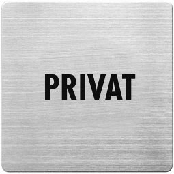 Hinweisschild "Privat", Edelstahl, HxBxT 90x90x1 mm