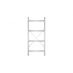 Edelstahl-Steck-Grundregal, BxTxH 800x300x1800 mm, mit 4 Regalböden T: 250 mm