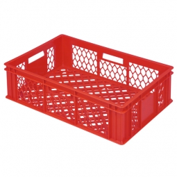 Bäckerkiste, LxBxH 600x400x170 mm, Wände und Boden durchbrochen, Gewicht 1,50 kg, rot