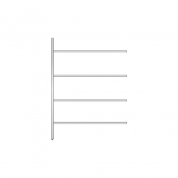 Aluminium-Anbauregal mit 4 Gitterböden, Stecksystem, BxTxH 1475x500x2000 mm, Nutztiefe 480 mm
