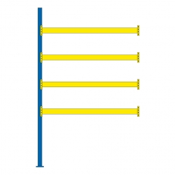 Paletten-Anbauregal mit 4 Paar Tragbalken für 15 Europaletten, Fachlast 2900 kg/Tragbalkenpaar, BxTxH 2785 x 1100 x 4500 mm Paletten-Anbauregal mit 4 Paar Tragbalken für 15 Europaletten, Fachlast 2900 kg/Tragbalkenpaar, BxTxH 2785 x 1100 x 4500 mm